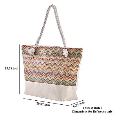 Multi Color Tote Bag with Ribbon