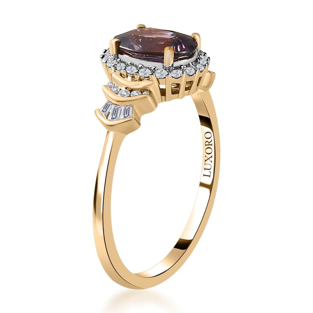 Luxoro 10K Yellow Gold Premium Platinum Spinel and G-H I3 Diamond Ring (Size 6.0) 1.65 ctw image number 3