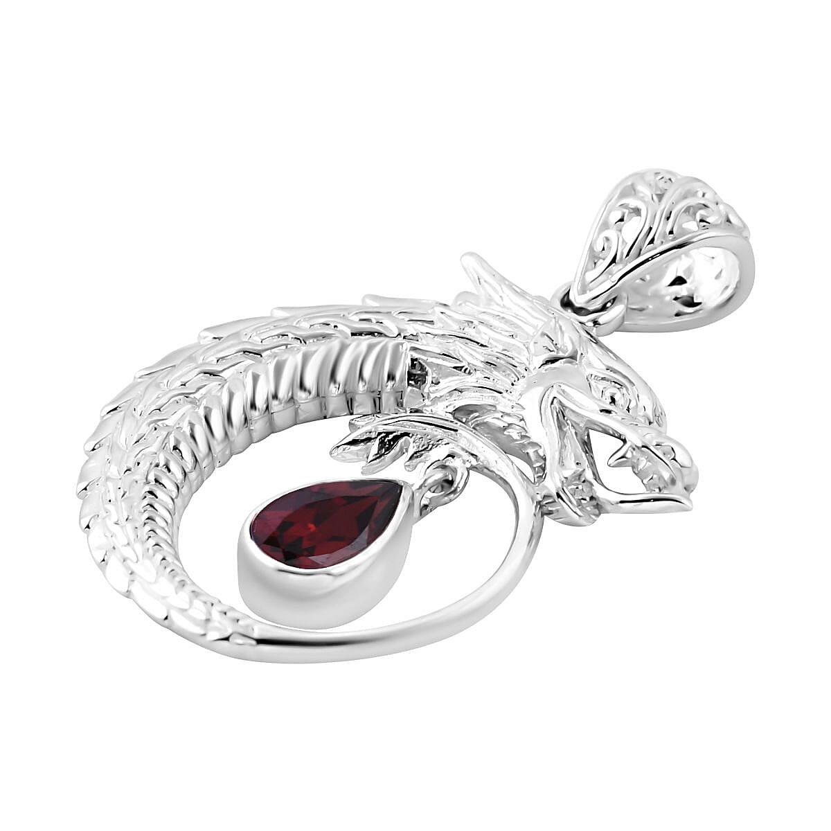 Red Garnet 1.65 ctw Pendant in Sterling Silver