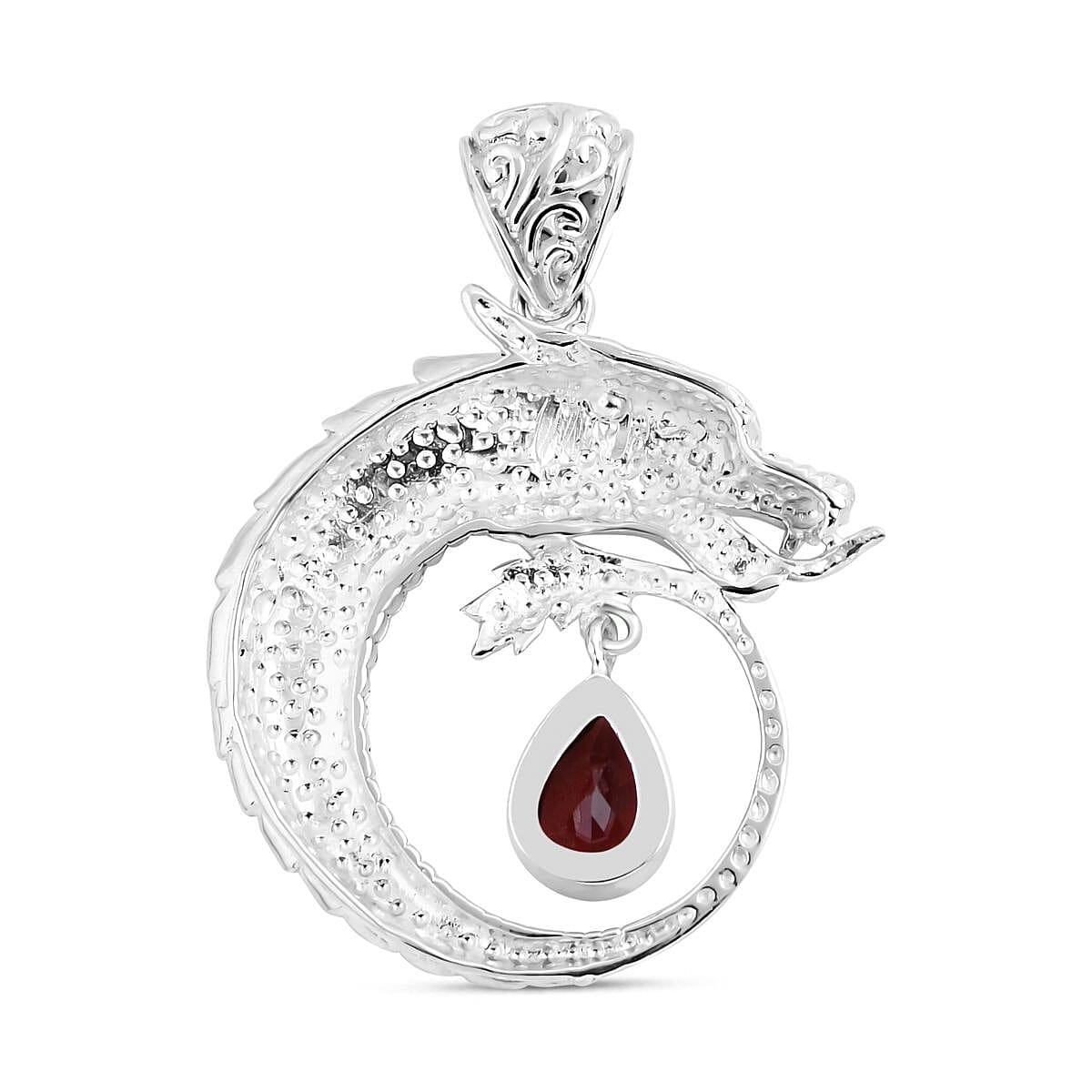 Red Garnet 1.65 ctw Pendant in Sterling Silver