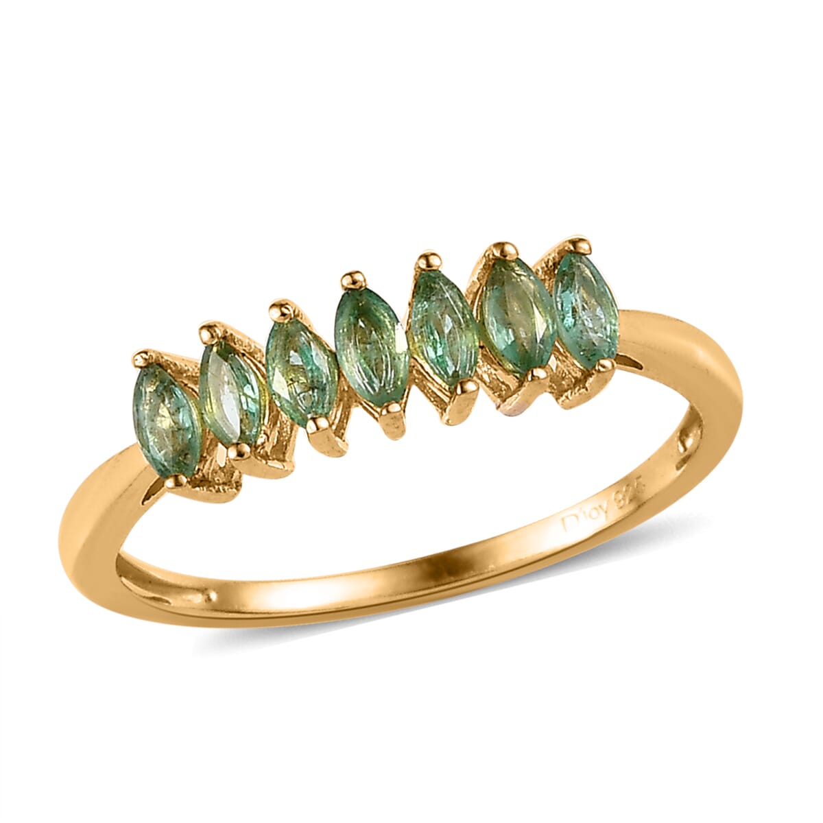Ethiopian Emerald 7 Stone Ring in Vermeil Yellow Gold Over Sterling Silver 0.65 ctw image number 0