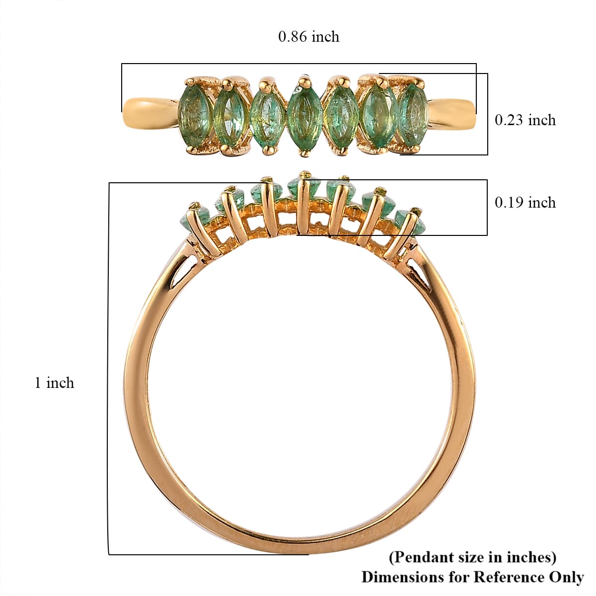 Ethiopian Emerald 7 Stone Ring in Vermeil Yellow Gold Over Sterling Silver 0.65 ctw image number 5