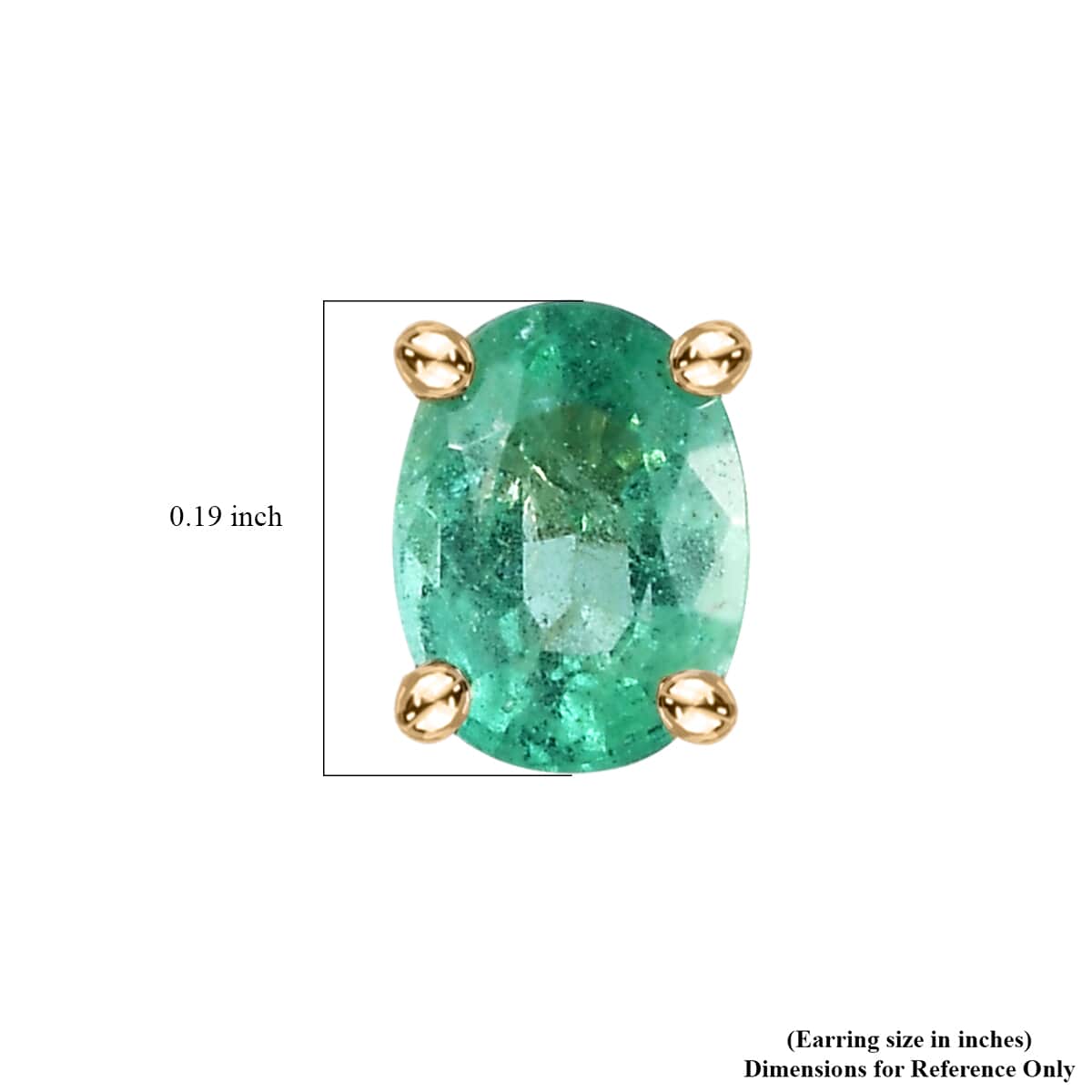 Luxoro 10K Yellow Gold Premium Ethiopian Emerald Solitaire Stud Earrings 0.65 ctw image number 4