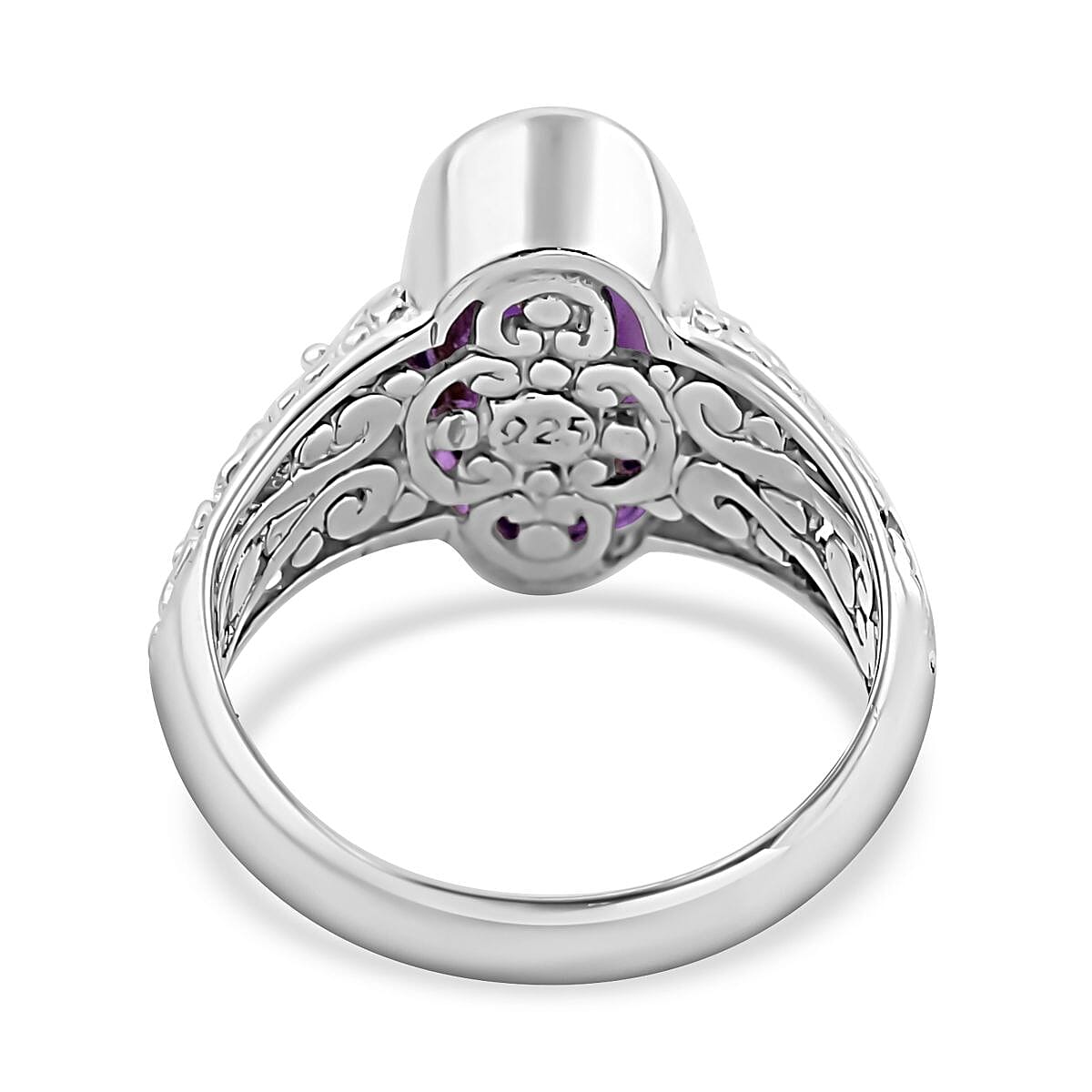 Rose De France Amethyst 7.20 ctw Ring in Sterling Silver (Size 5.5)