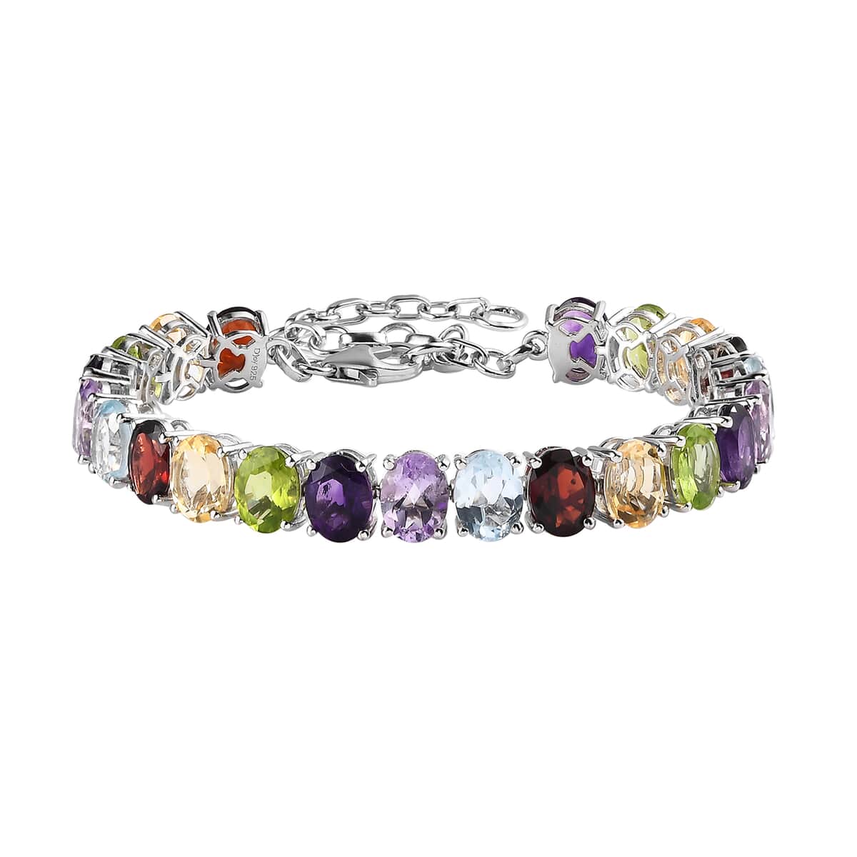 Multi Gemstone Bracelet in Platinum Over Sterling Silver (6.50 In) 27.30 ctw image number 0