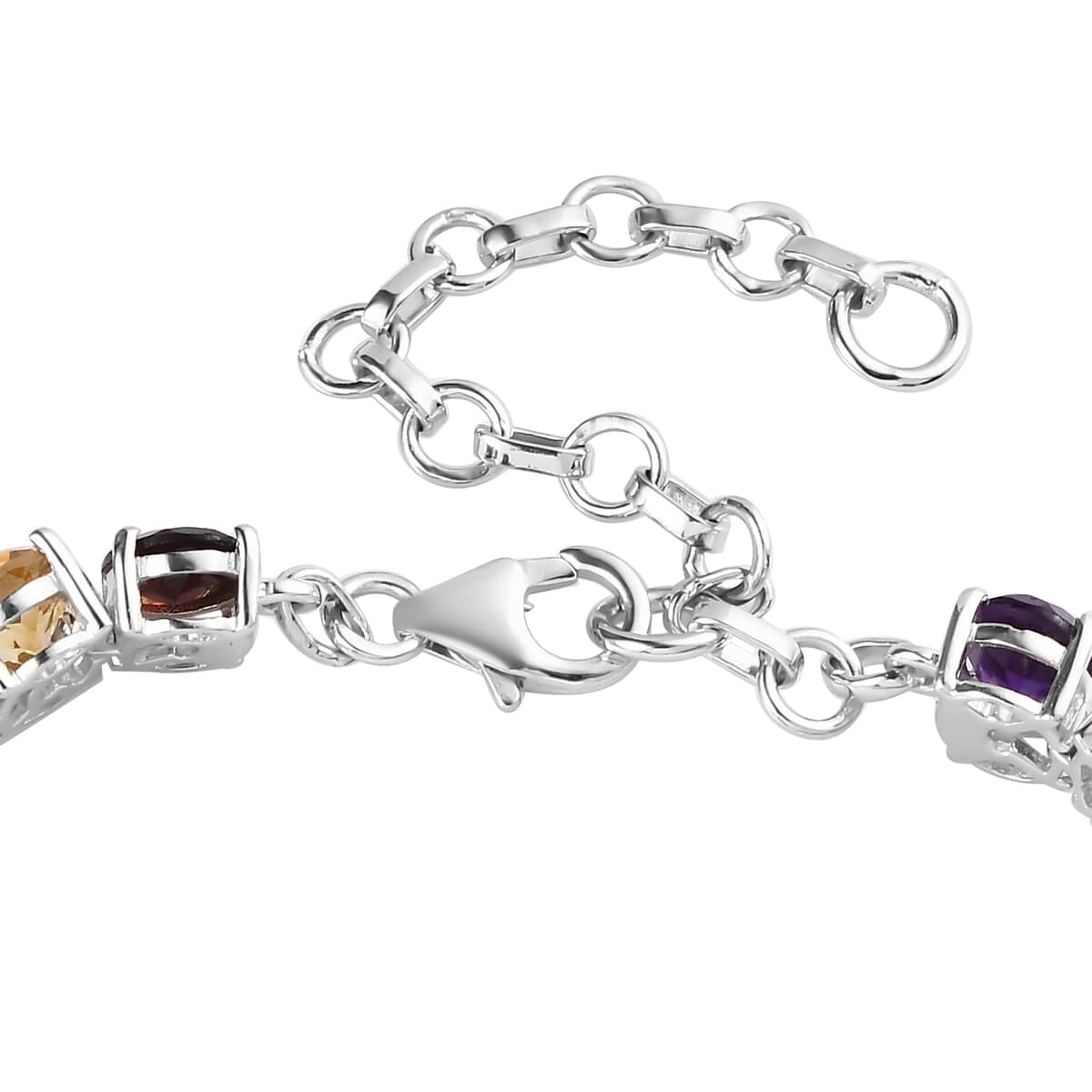 Multi Gemstone Bracelet in Platinum Over Sterling Silver (6.50 In) 27.30 ctw image number 3