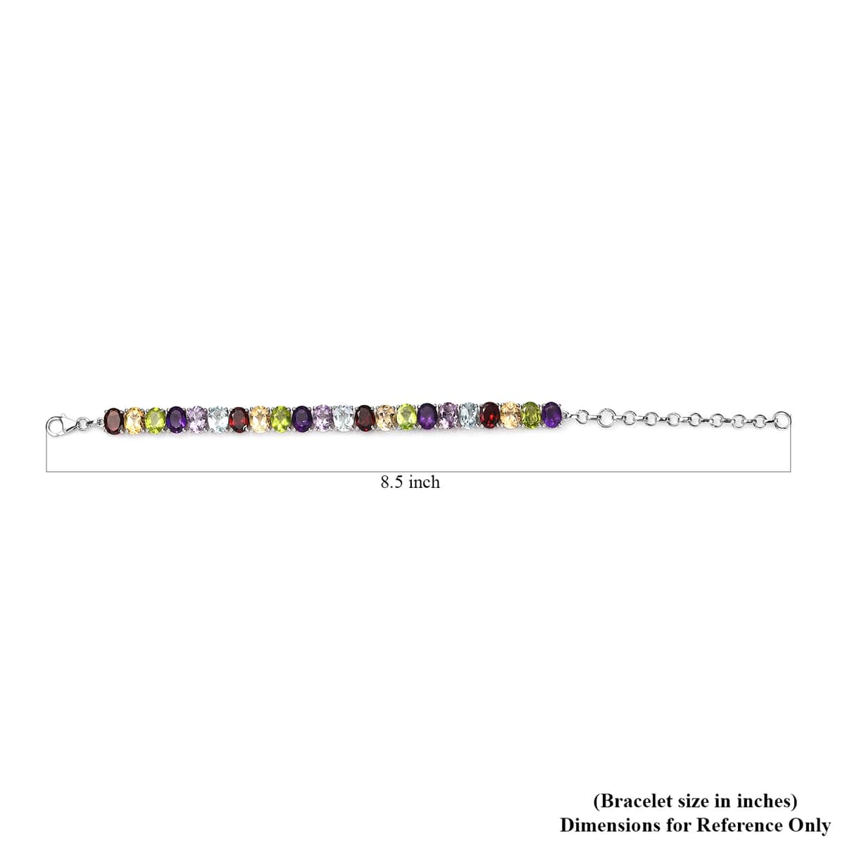 Multi Gemstone Bracelet in Platinum Over Sterling Silver (6.50 In) 27.30 ctw image number 4