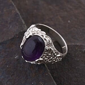 Amethyst 9.26 ctw Ring in Sterling Silver (Size 6.5)
