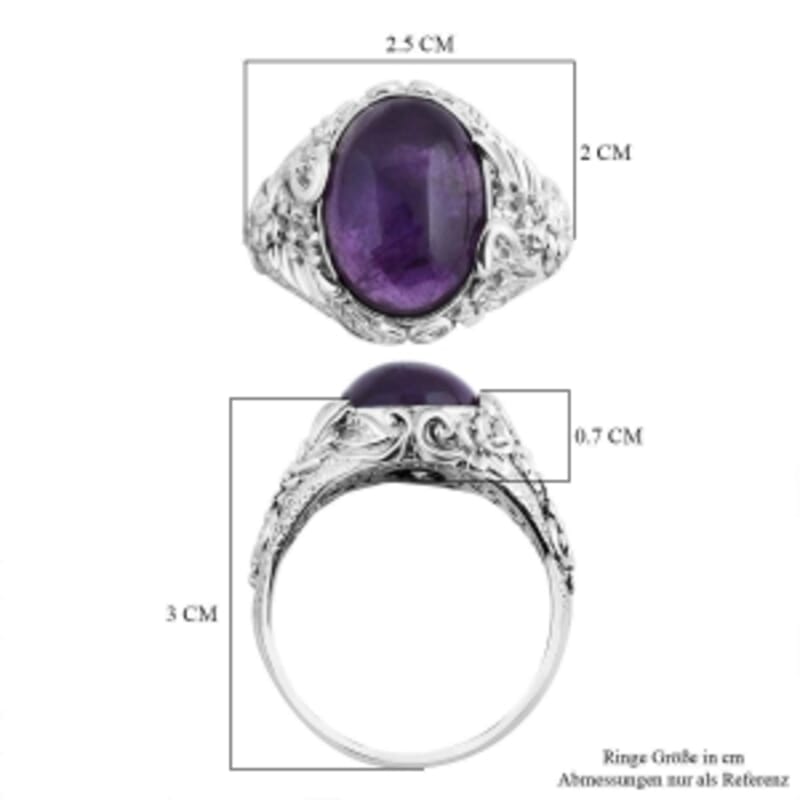 Amethyst 9.26 ctw Ring in Sterling Silver (Size 6.5)