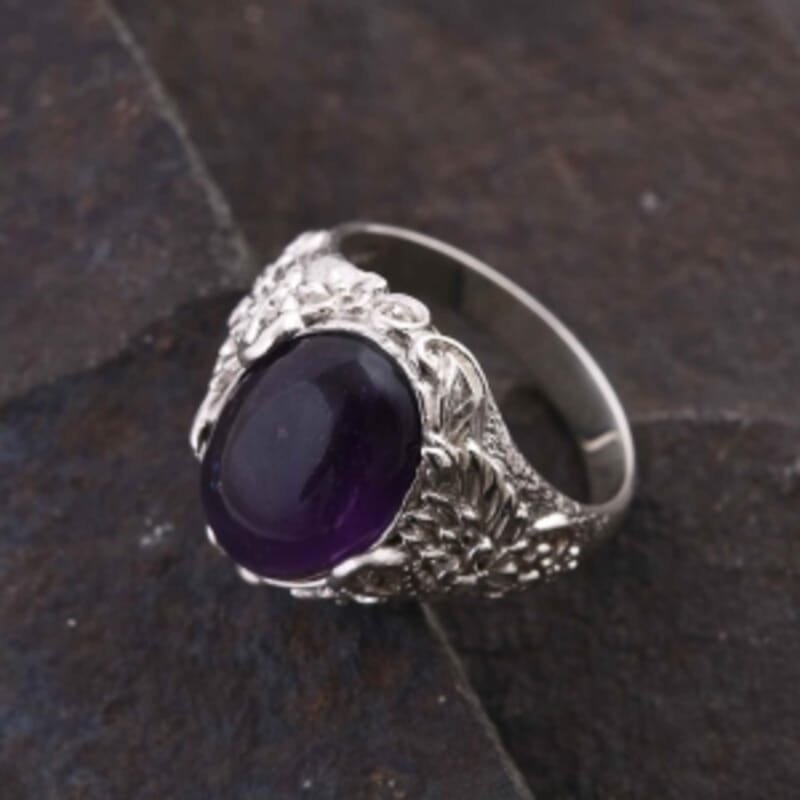 Amethyst 9.26 ctw Ring in Sterling Silver (Size 8)