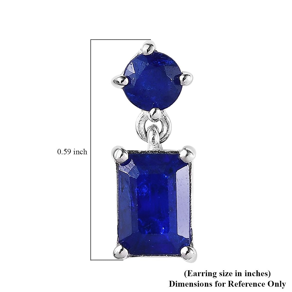 Tanzanian Blue Spinel (DF) Dangle Earrings in Platinum Over Sterling Silver 2.85 ctw