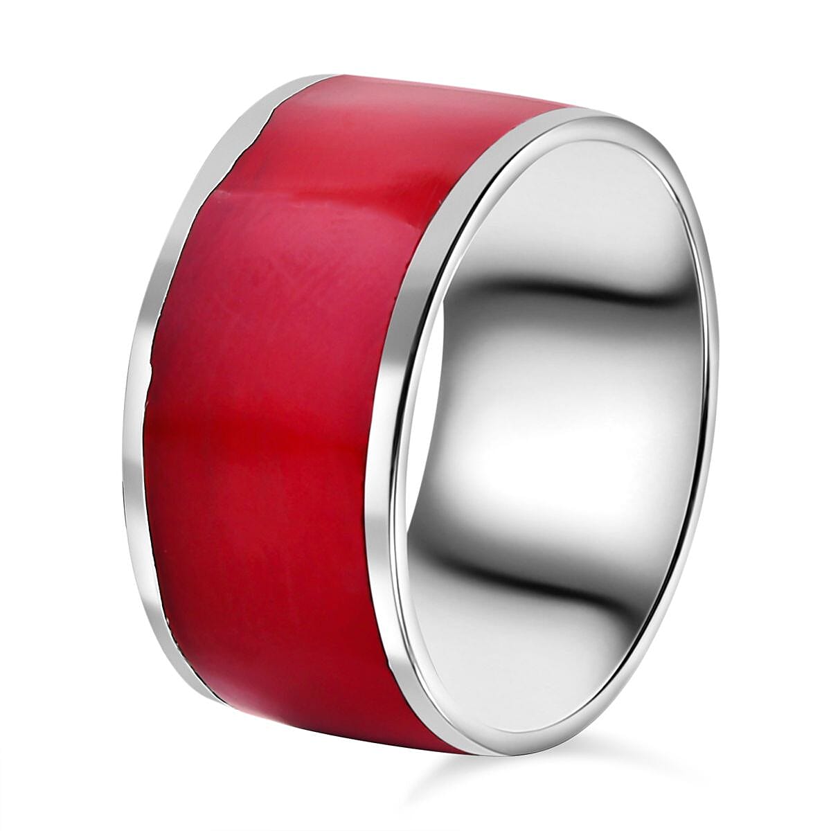 Coral Ring in Sterling Silver (Size 9.0)