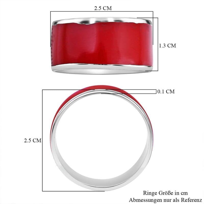 Coral Ring in Sterling Silver (Size 9.0)