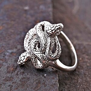 Snake Ring in Sterling Silver (Size 8)