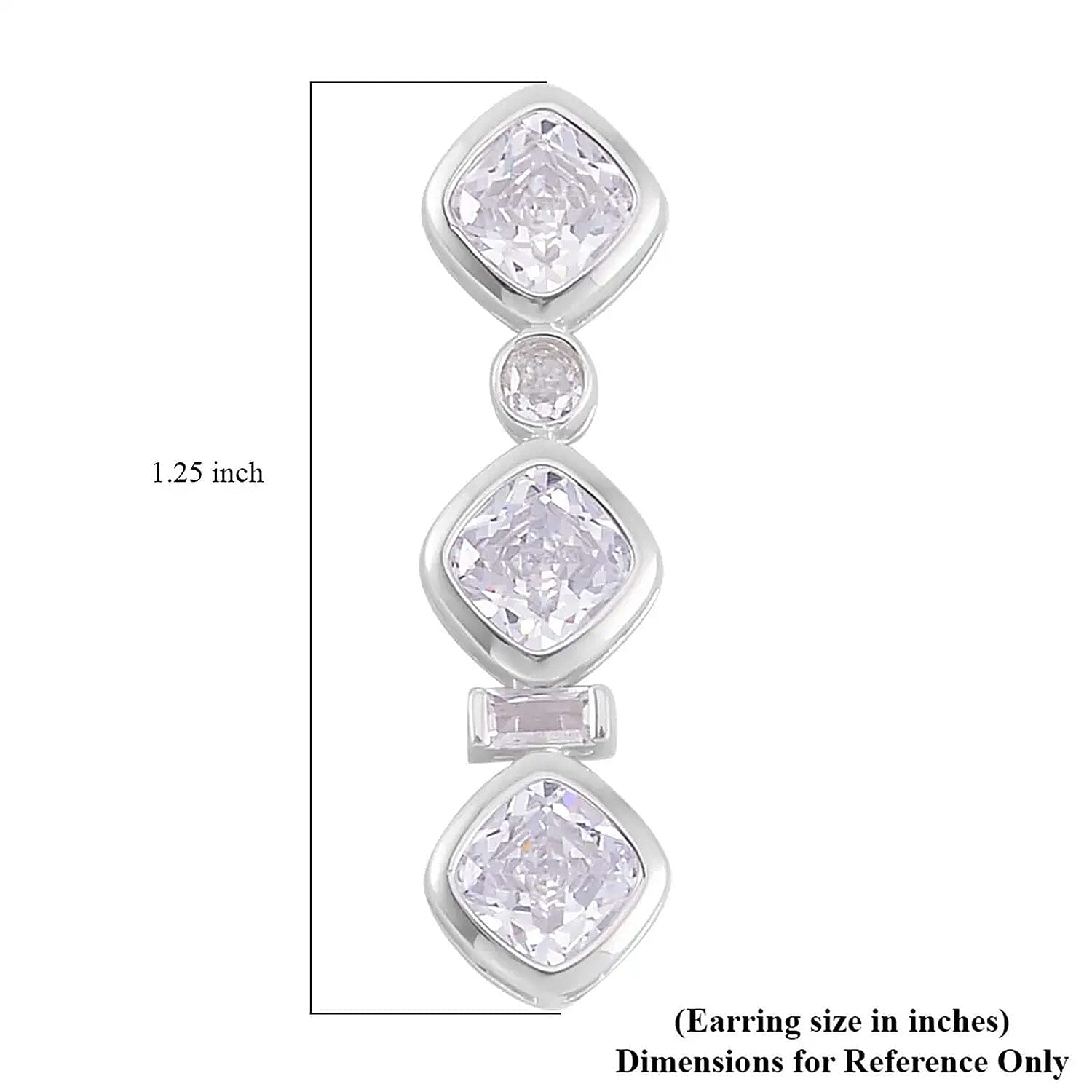 Simulated Diamond Dangle Earrings in Rhodium Over Sterling Silver 8.70 ctw