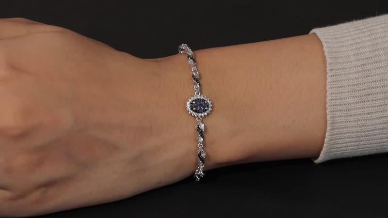 Tanzanian Platinum Spinel and Multi Gemstone Floral Bracelet in Platinum Over Sterling Silver (7.25 In) 3.40 ctw