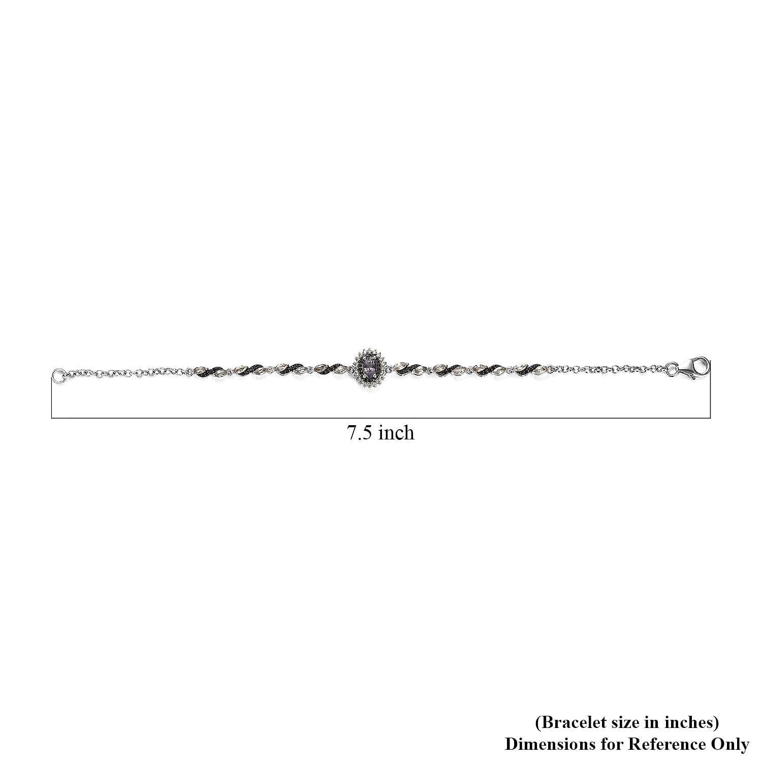 Tanzanian Platinum Spinel and Multi Gemstone Floral Bracelet in Platinum Over Sterling Silver (7.25 In) 3.40 ctw