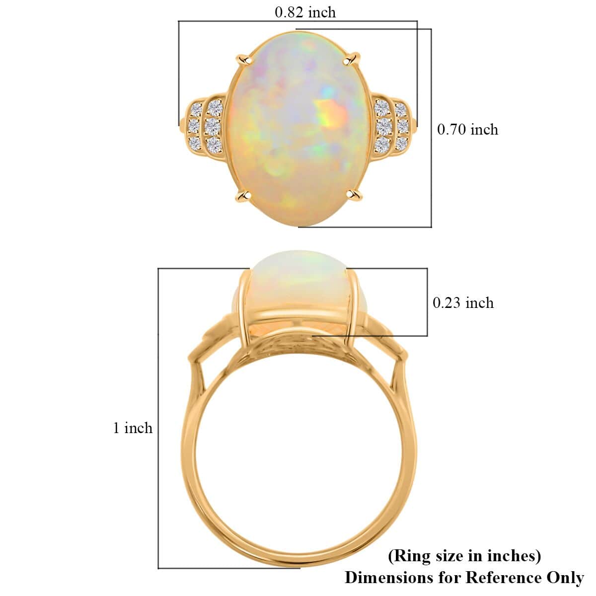 Certified and Appraised Iliana 18K Yellow Gold AAA Ethiopian Welo Opal and G-H SI Diamond Ring (Size 6.0) 4.20 Grams 10.15 ctw image number 4