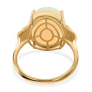 Certified and Appraised Iliana 18K Yellow Gold AAA Ethiopian Welo Opal and G-H SI Diamond Ring (Size 7.0) 4.20 Grams 10.15 ctw