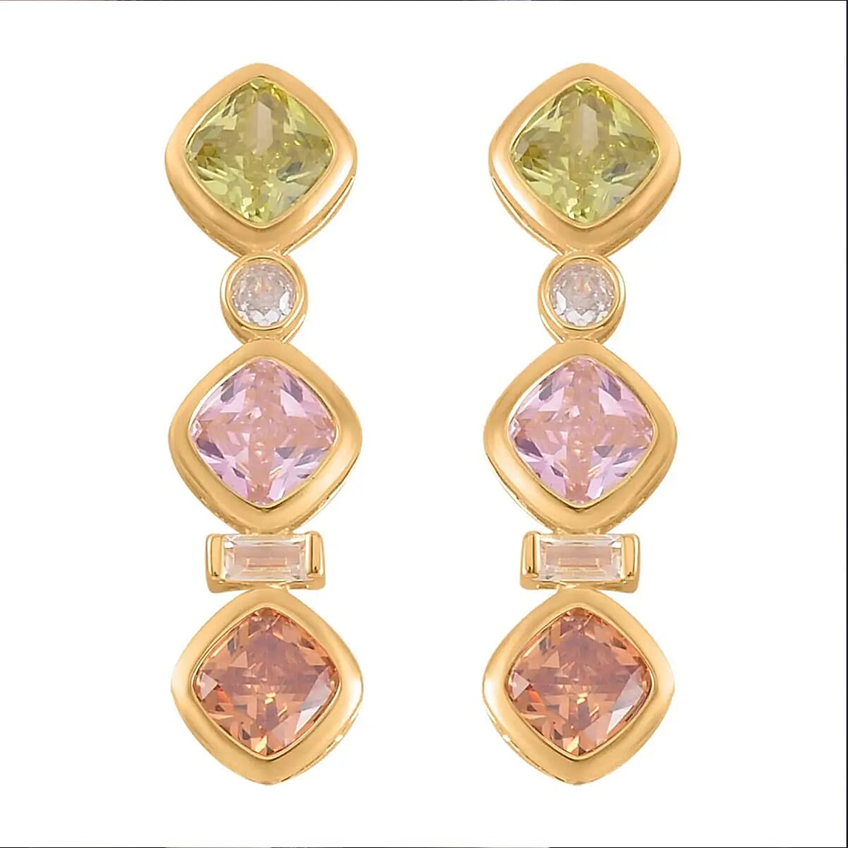 Simulated Diamond Dangle Earrings in Rhodium Over Sterling Silver 8.70 ctw image number 0