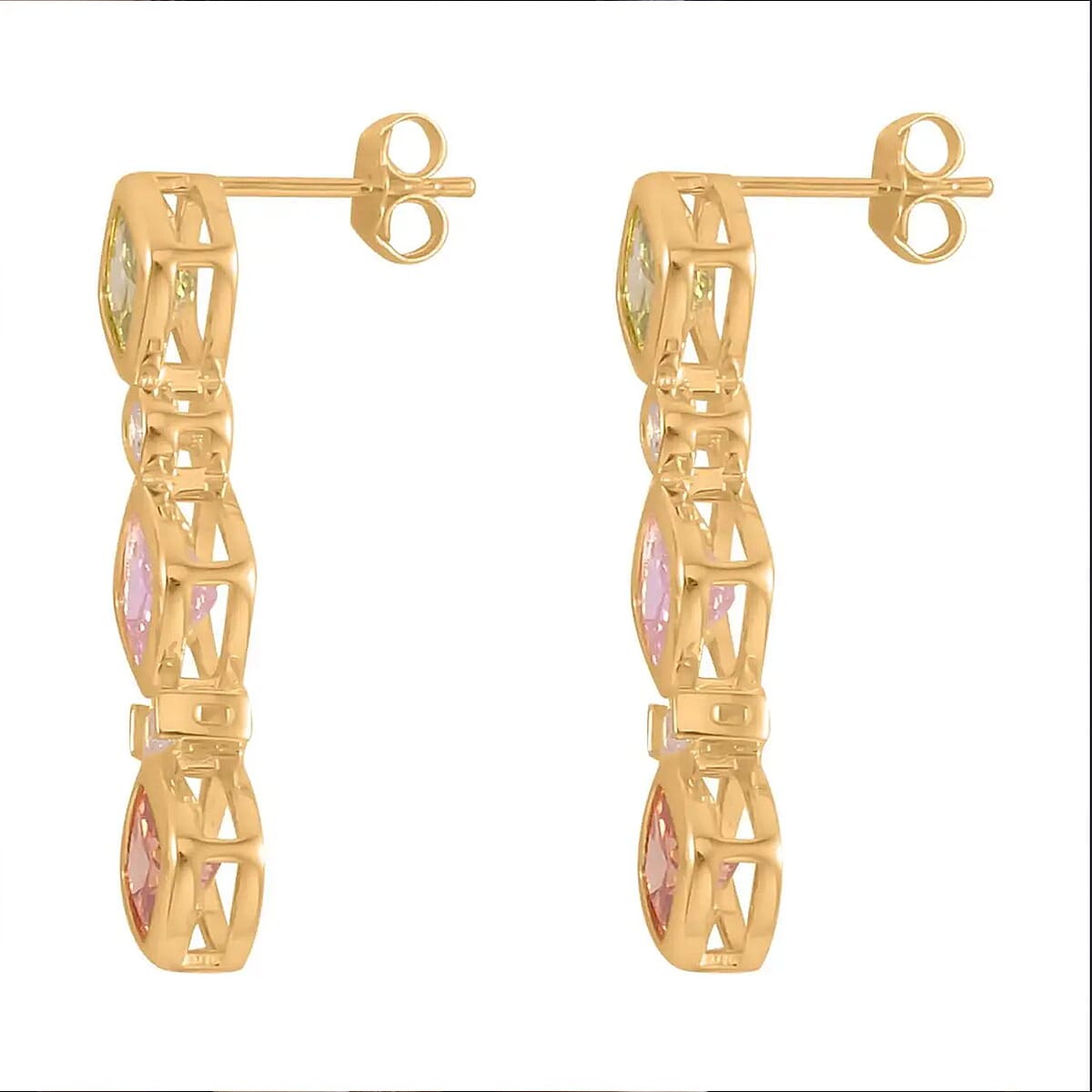 Simulated Diamond Dangle Earrings in Rhodium Over Sterling Silver 8.70 ctw image number 5