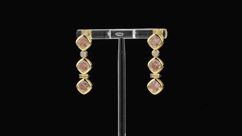Simulated Diamond Dangle Earrings in Rhodium Over Sterling Silver 8.70 ctw