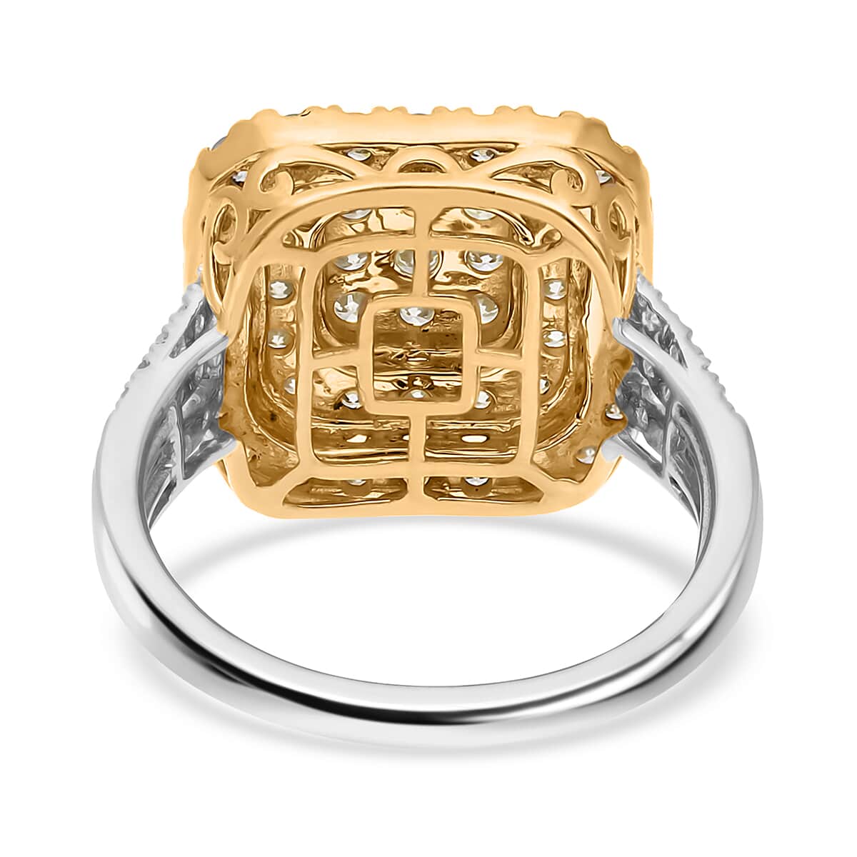 Luxoro 14K White and Yellow Gold Natural Yellow and White Diamond I3 Ring (Size 6.0) 5.30 Grams 2.00 ctw image number 4