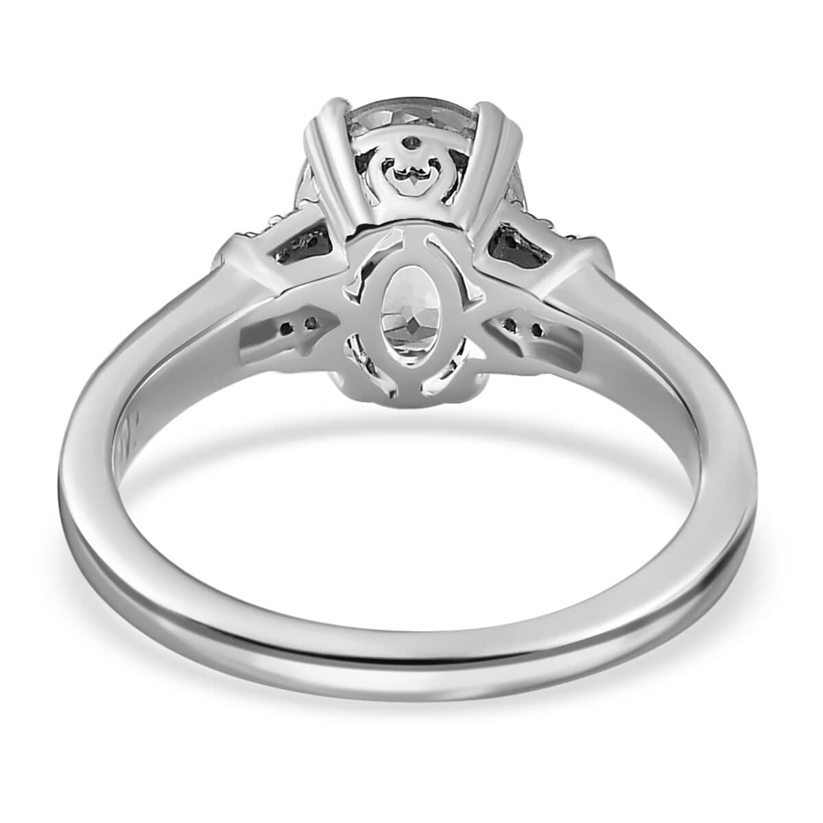 Luxoro 10K White Gold Premium Santa Maria Aquamarine and G-H, I3 Diamond Ring (Size 8.0) 1.80 ctw image number 4