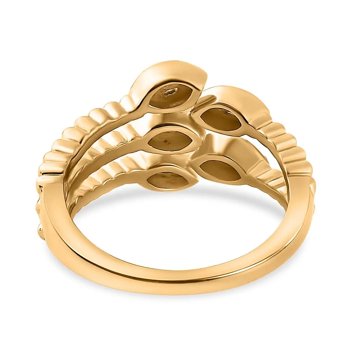 Moissanite 0.25 ctw Snake Inspired Layered Ring in Vermeil Yellow Gold Over Sterling Silver (Size 8.0) image number 5