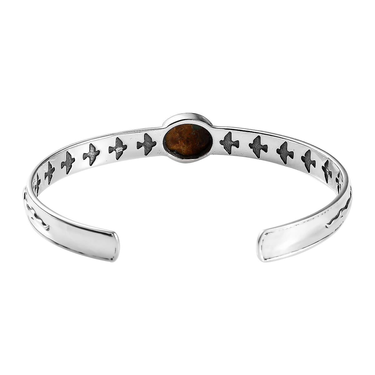 Artisan Crafted Royston Turquoise Cuff Bracelet in Sterling Silver (7.25 In) 4.25 ctw image number 4