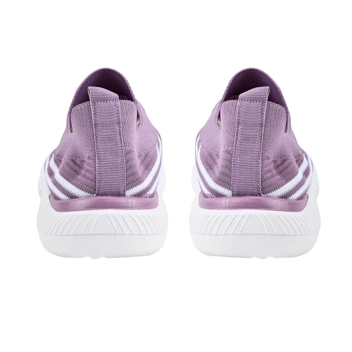 Purple Comfortable Lightweight Slip-On Women Trainers Shoes With Breathable Knit Vent Non-Slip PVC Sole, All Day Casual Wear Stylish Sneakers (9-9.5 / 41) Women image number 7