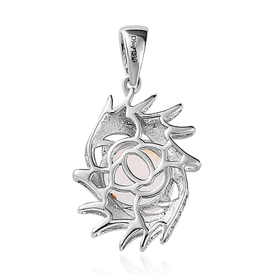 Rainbow Moonstone Fancy Pendant in Platinum Over Sterling Silver 4.65 ctw