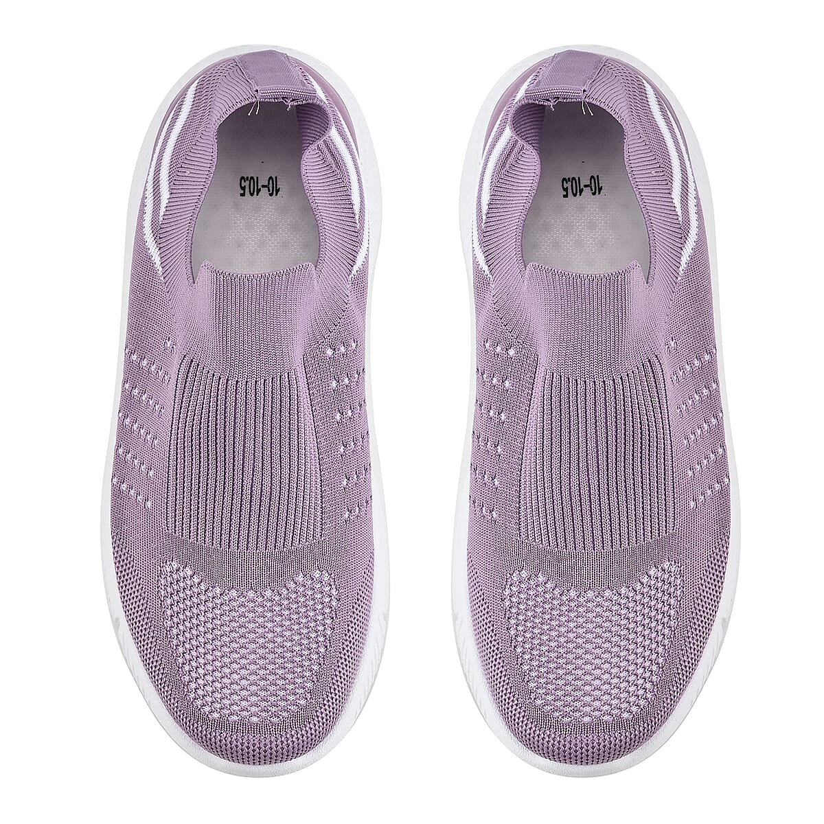 Purple Comfortable Lightweight Slip-On Women Trainers Shoes With Breathable Knit Vent Non-Slip PVC Sole, All Day Casual Wear Stylish Sneakers (10-10.5 / 40) image number 2