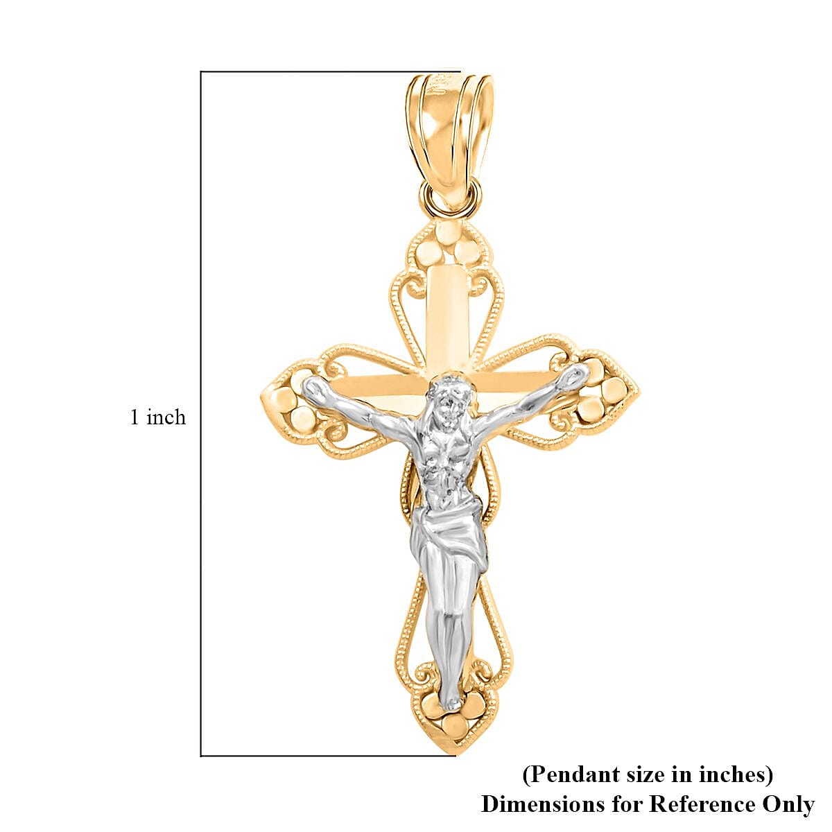 Made in America 10K Yellow Gold Crucifix Pendant 0.80 Grams image number 4