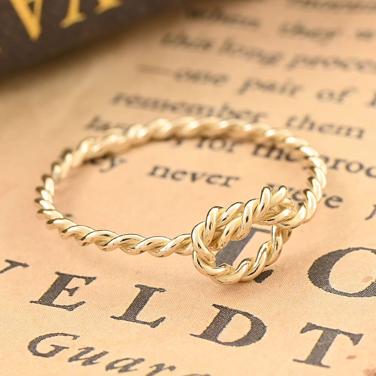 10K Yellow Gold Rope Knot Ring, Promise Rings (Size 6.0) 0.90 Grams image number 1