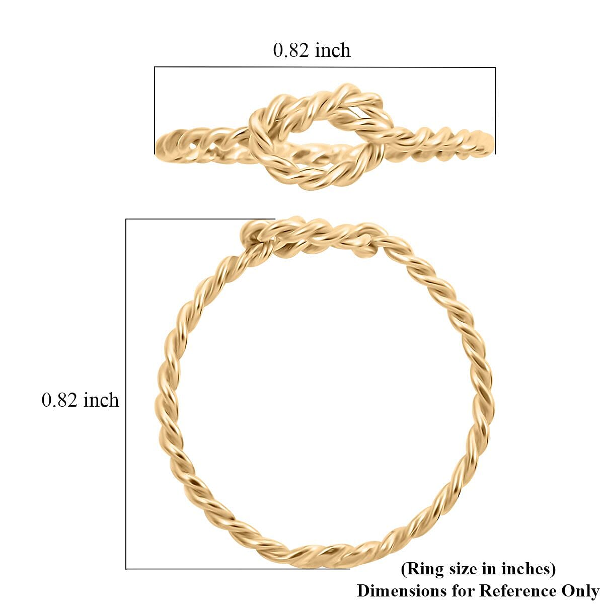 10K Yellow Gold Rope Knot Ring (Size 8.0) 0.90 Grams image number 4