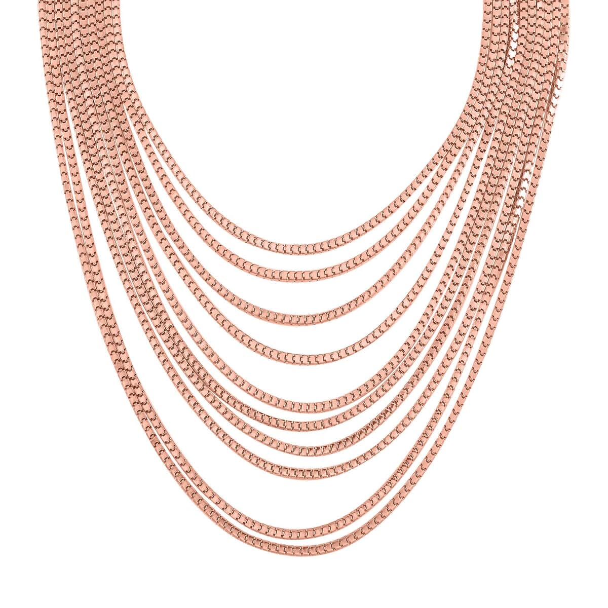 Multi Strand Snake Chain Necklace in Rosetone 18.5-22.5 Inches image number 2