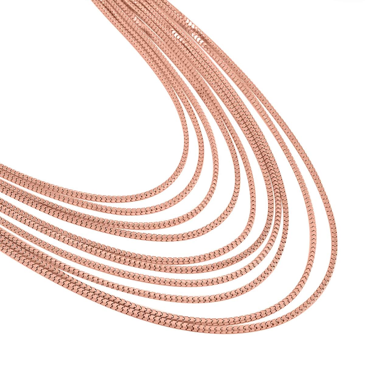 Multi Strand Snake Chain Necklace in Rosetone 18.5-22.5 Inches image number 3