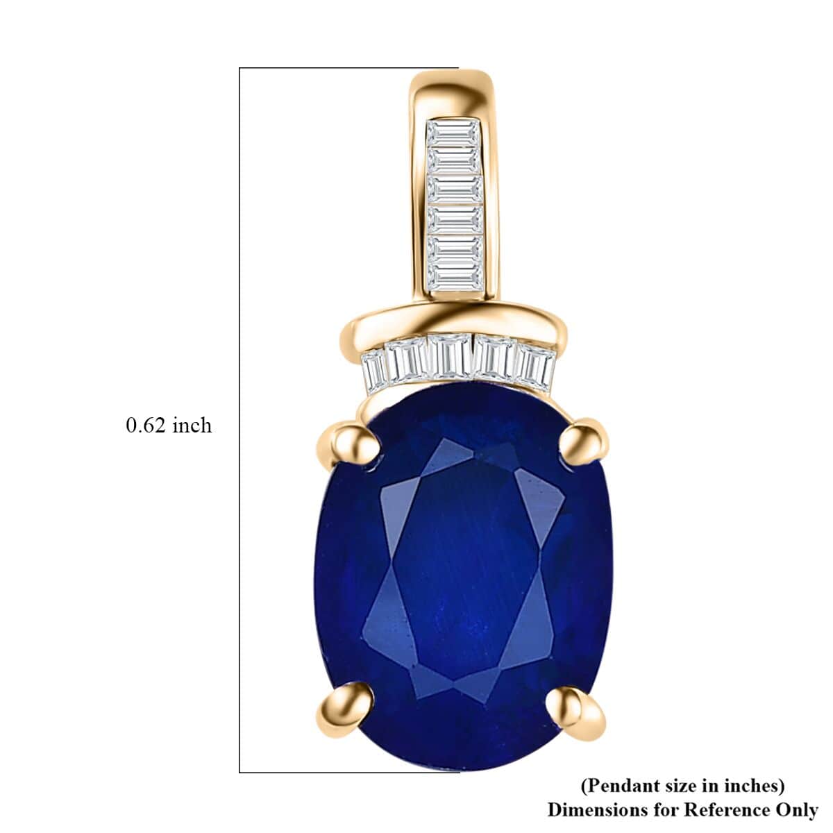 Luxoro 10K Yellow Gold Premium Tanzanian Blue Spinel (DF) and Diamond Pendant 2.25 ctw image number 5