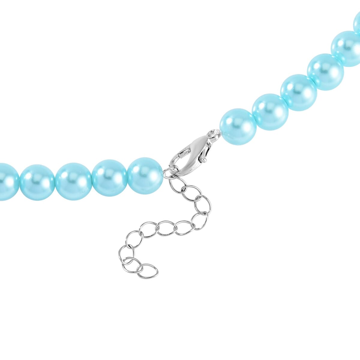 Amazonite 4.00 ctw, Sleeping Beauty Color Shell Pearl, Red and White Austrian Crystal Necklace in Silvertone  24-26 Inches image number 3