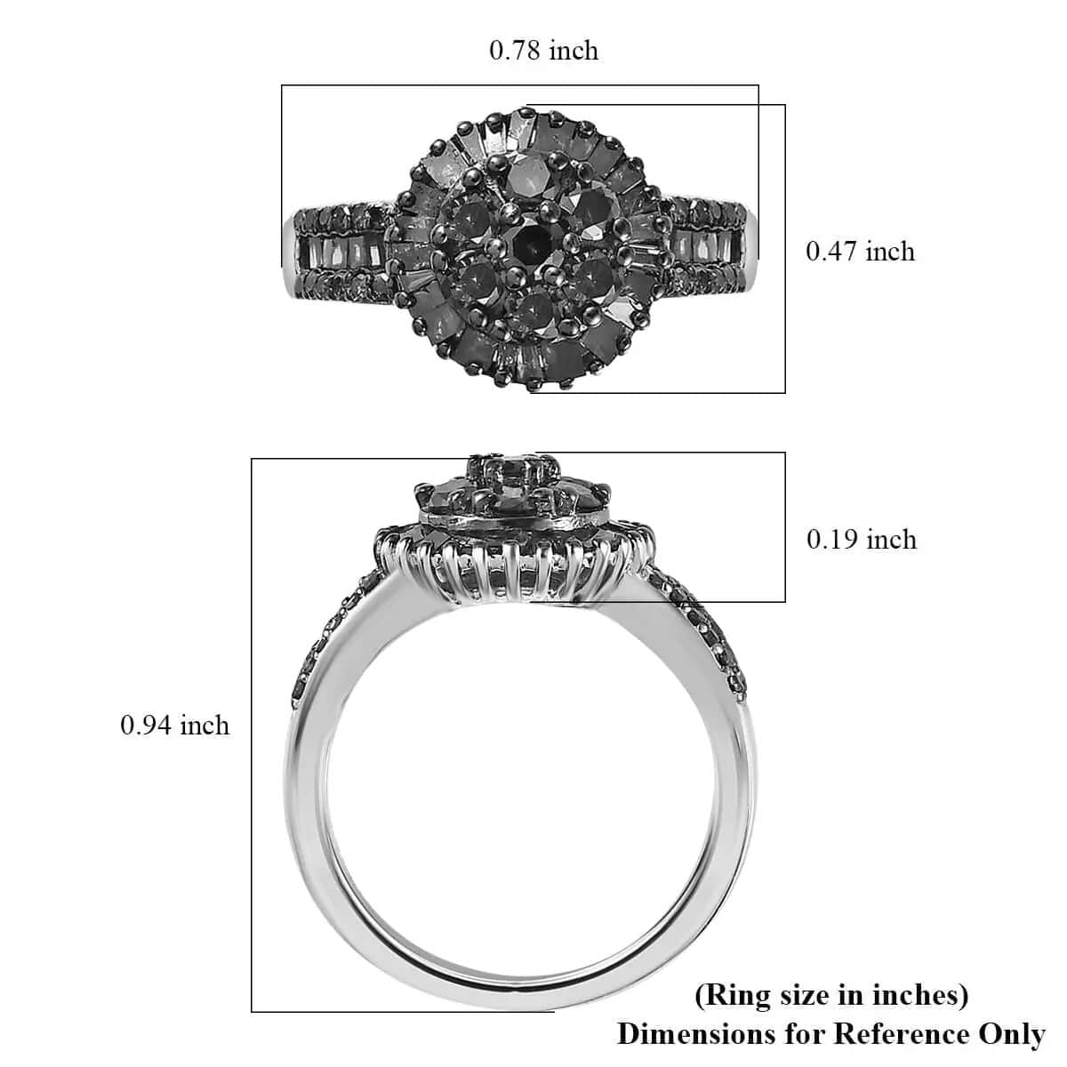 Natural Champagne Diamond Cluster Ring in Vermeil Rose Gold Over Sterling Silver (Size 10.0) 1.00 ctw image number 6