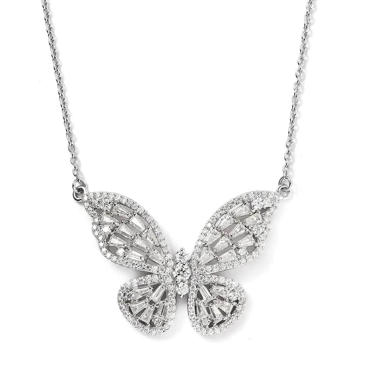 Buy GP Trionfo Collection Moissanite Butterfly Necklace 18 Inches in ...