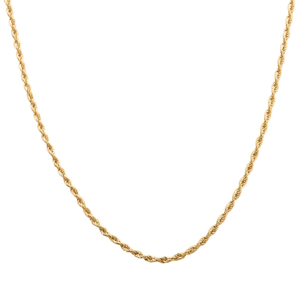14K Yellow Gold 1.5mm Rope Chain Necklace 20 Inches 1.50 Grams image number 0