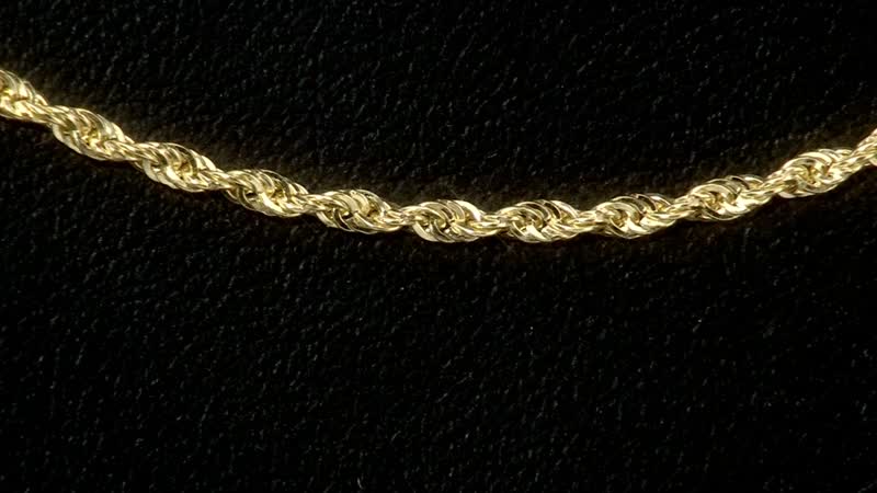 1.5mm Rope Chain Necklace in 14K Yellow Gold 1.70 Grams 24 Inches