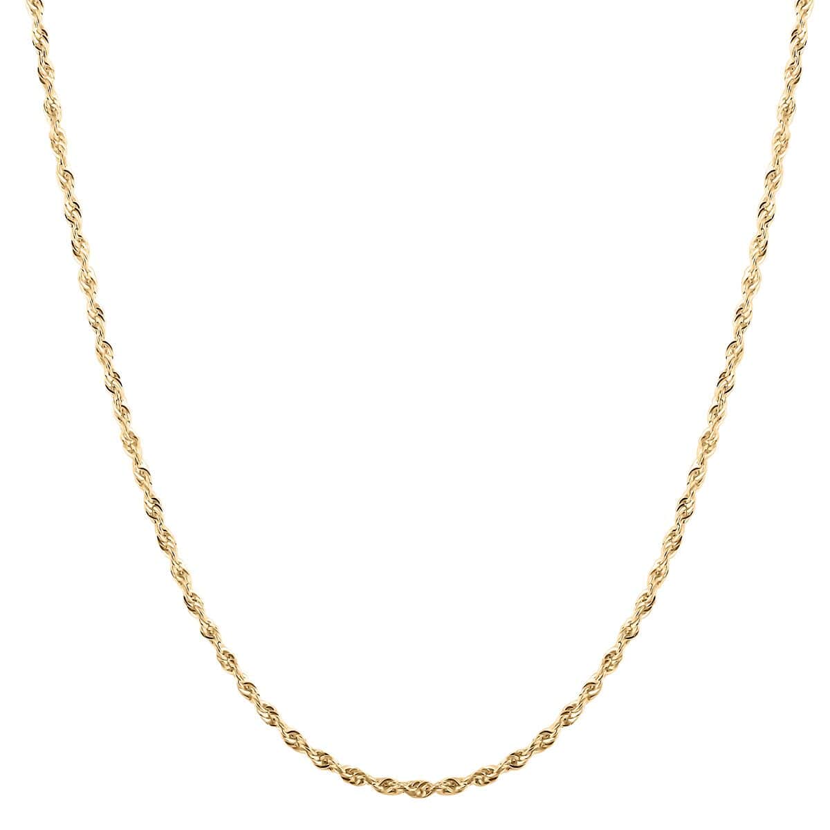 10K Yellow Gold 1.5mm Rope Chain Necklace 18 Inches 1.30 Grams image number 2