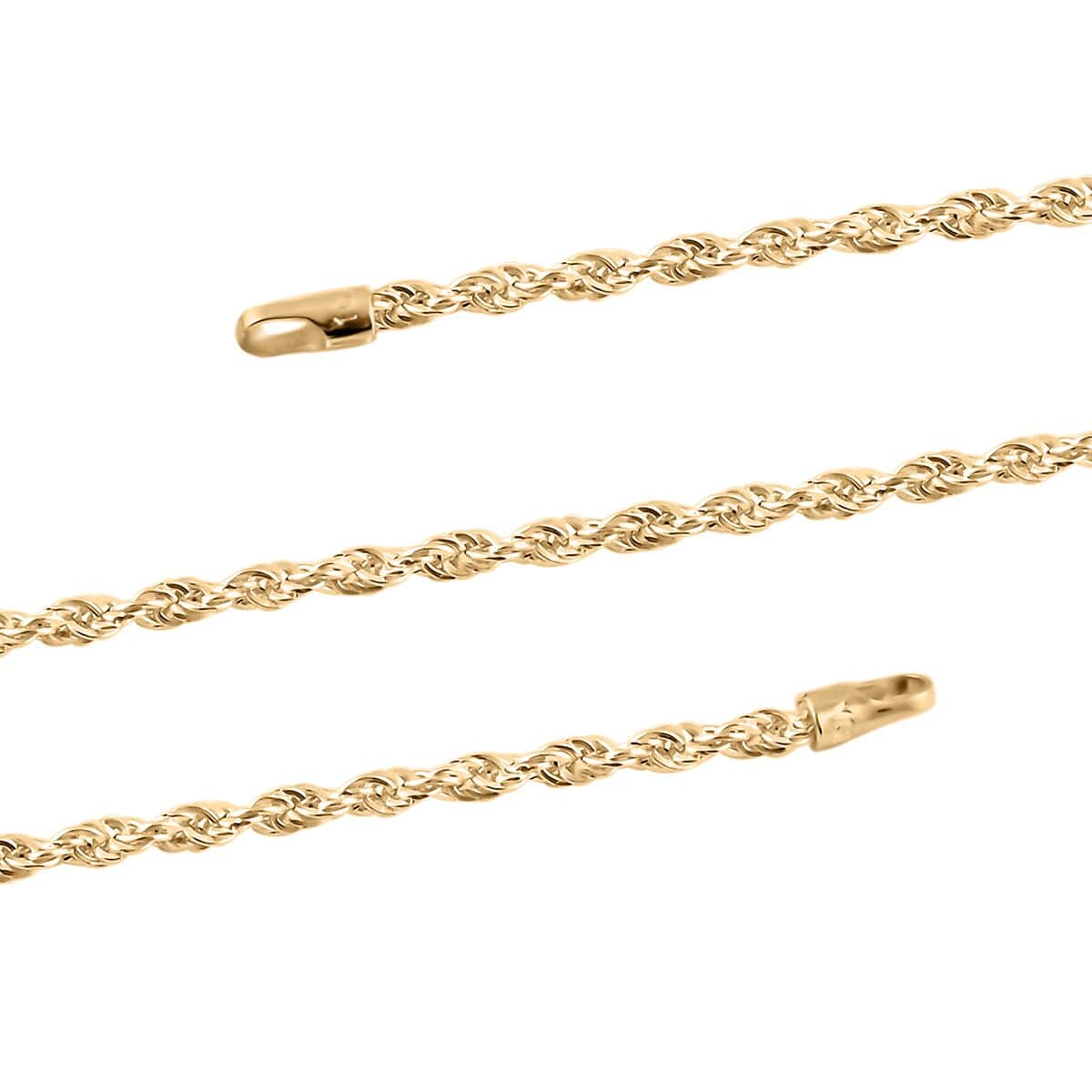 10K Yellow Gold 1.5mm Rope Chain Necklace 18 Inches 1.30 Grams image number 3