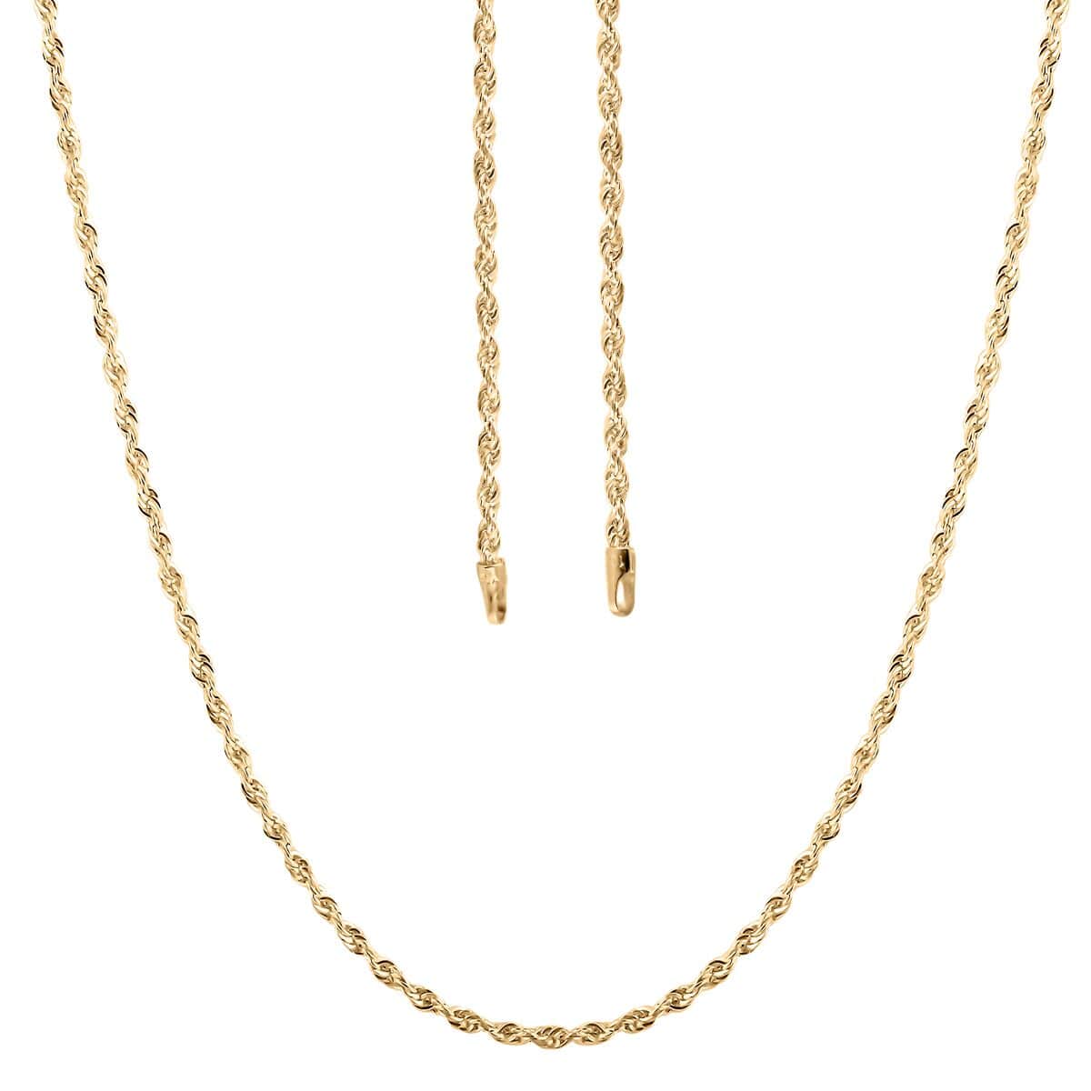 10K Yellow Gold 1.5mm Rope Chain Necklace 18 Inches 1.30 Grams image number 4