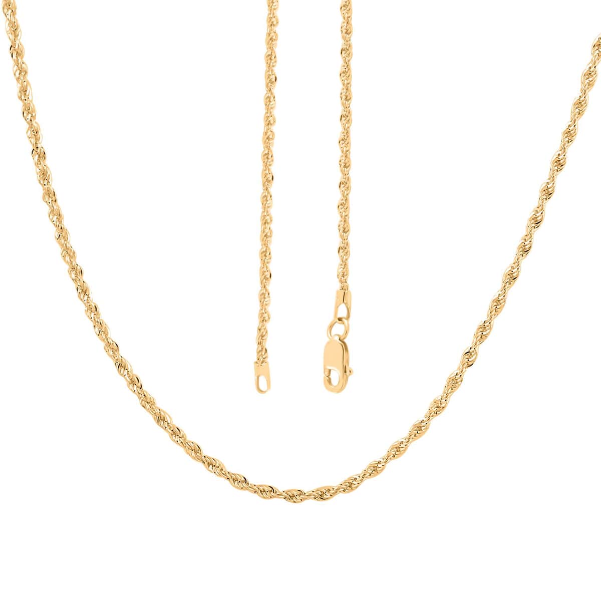 10K Yellow Gold 1.5mm Rope Chain Necklace 18 Inches 1.30 Grams image number 5