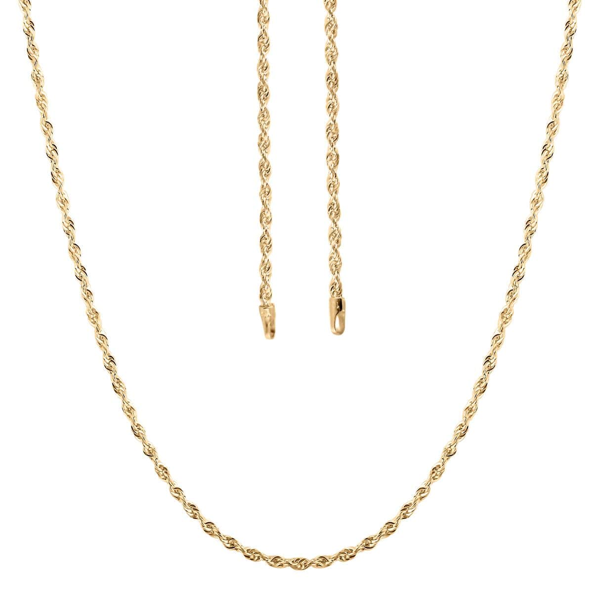 10K Yellow Gold 1.5mm Rope Chain Necklace 20 Inches 1.40 Grams image number 4