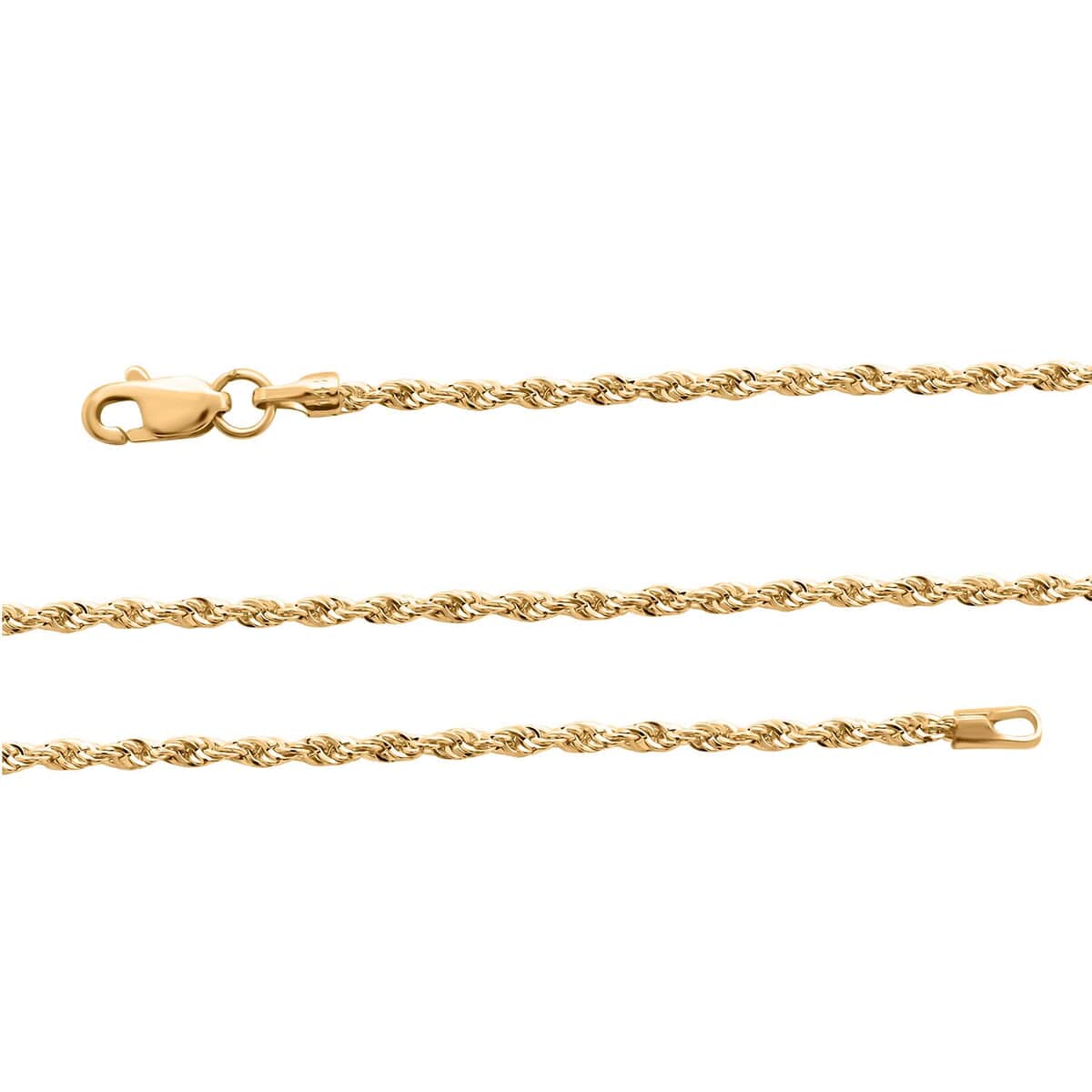 10K Yellow Gold 1.5mm Rope Chain Necklace 22 Inches 1.40 Grams image number 2